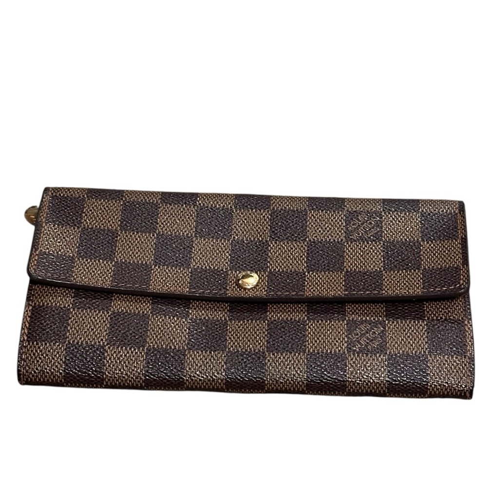 Louis Vuitton Damier Sarah Wallet Checkered Brown Wallet - Classic Fold Clutch